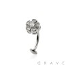 MULTI CZ FLOWER TOP 316L SURGICAL STEEL THREADLESS FLOATING BELLY BUTTON RING